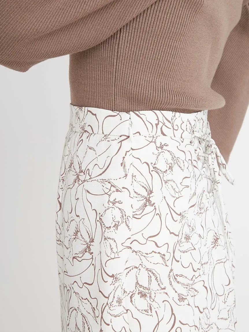 Print High Waisted Maxi Skirt