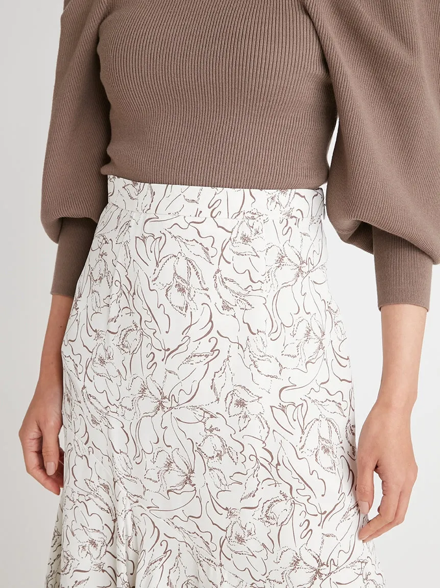Print High Waisted Maxi Skirt