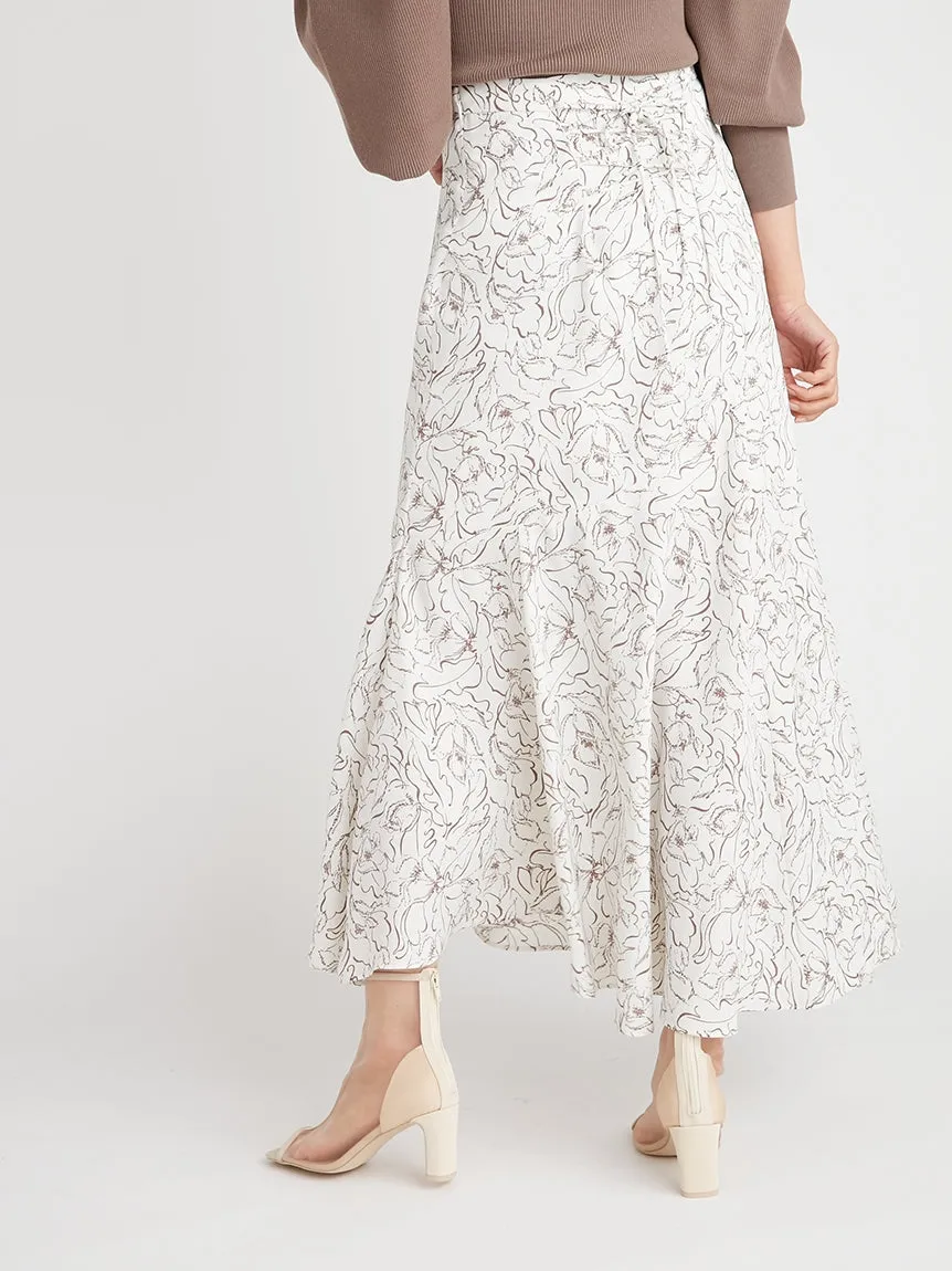 Print High Waisted Maxi Skirt