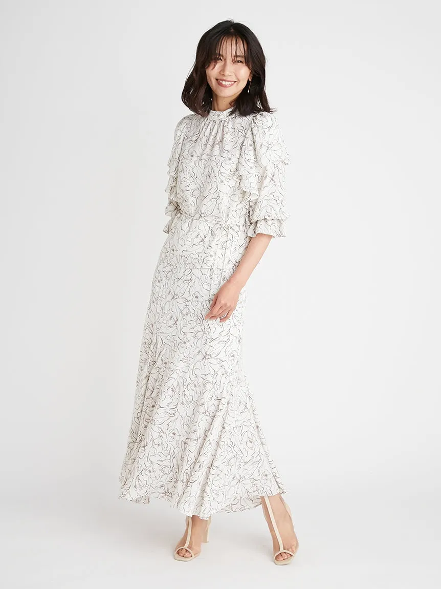 Print High Waisted Maxi Skirt