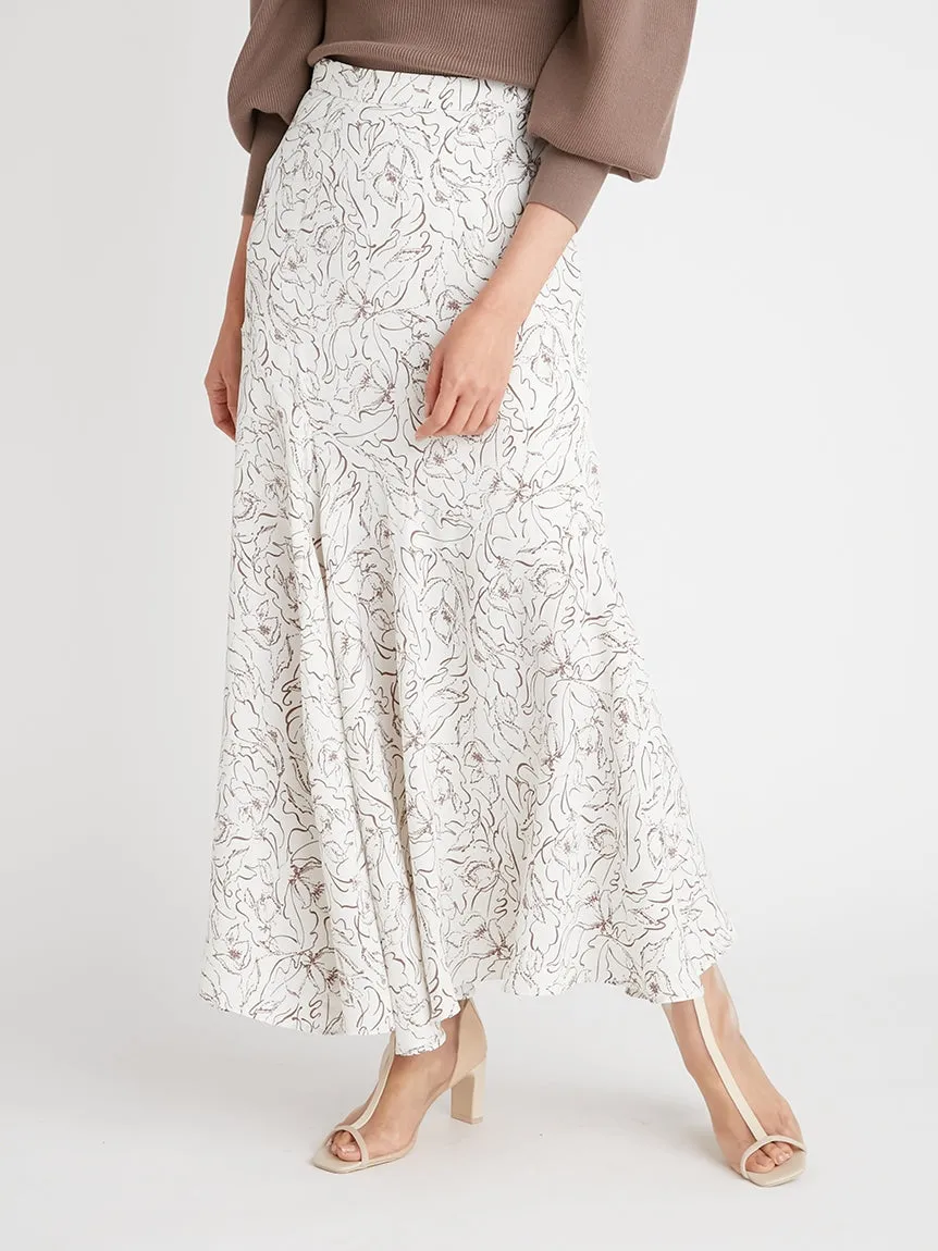 Print High Waisted Maxi Skirt