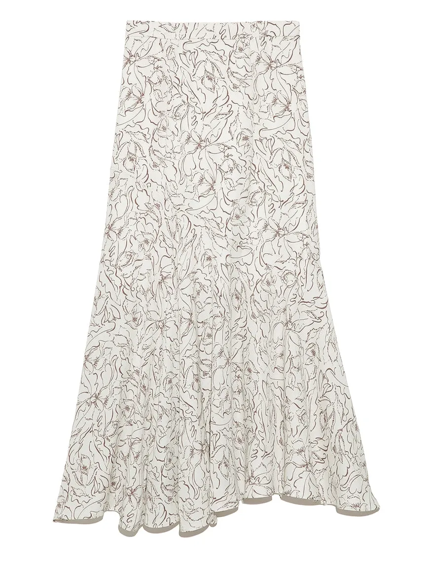 Print High Waisted Maxi Skirt