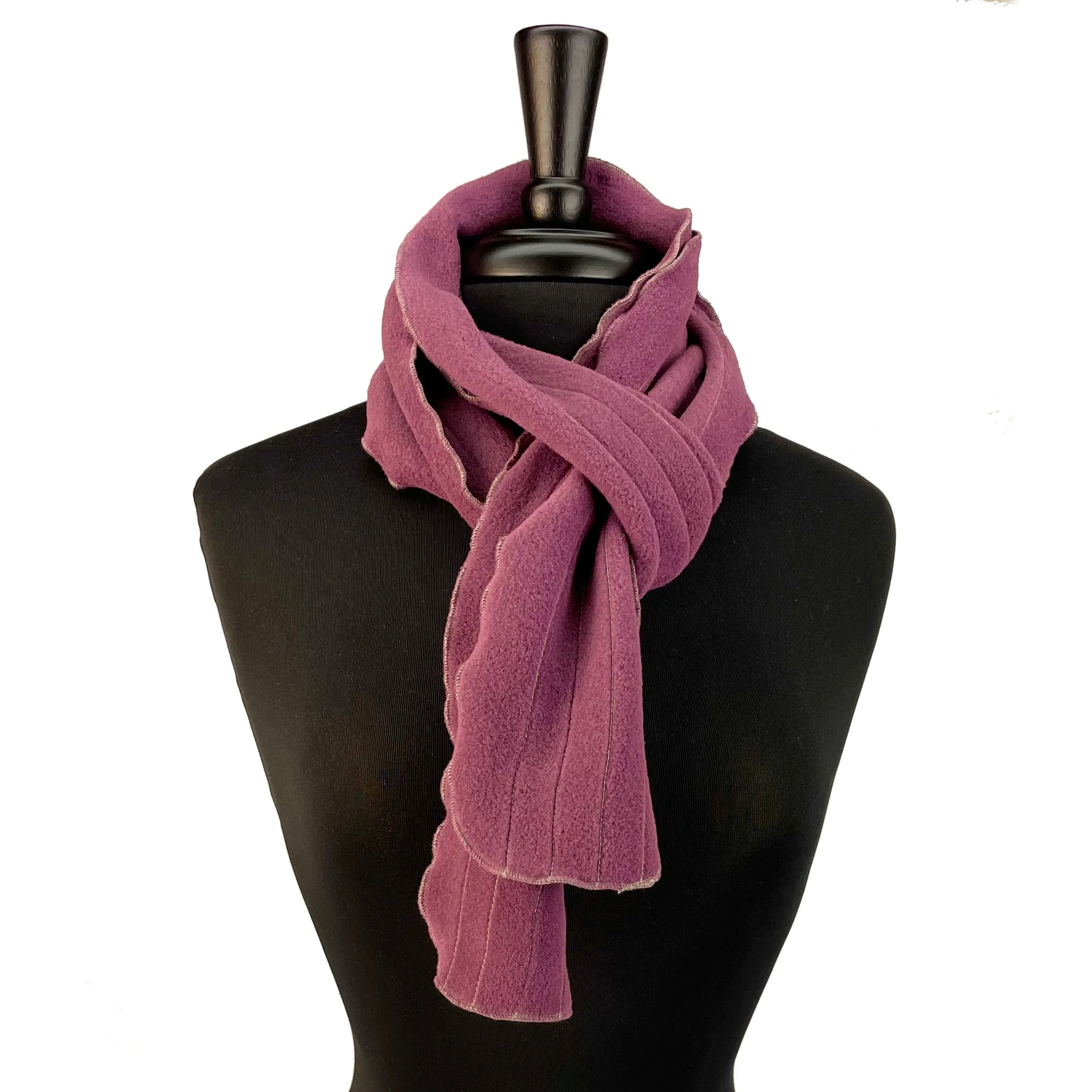 Satori Fleece Scarf – Recycled Polartec, Lettuce Edge, Cozy Winter Accessory