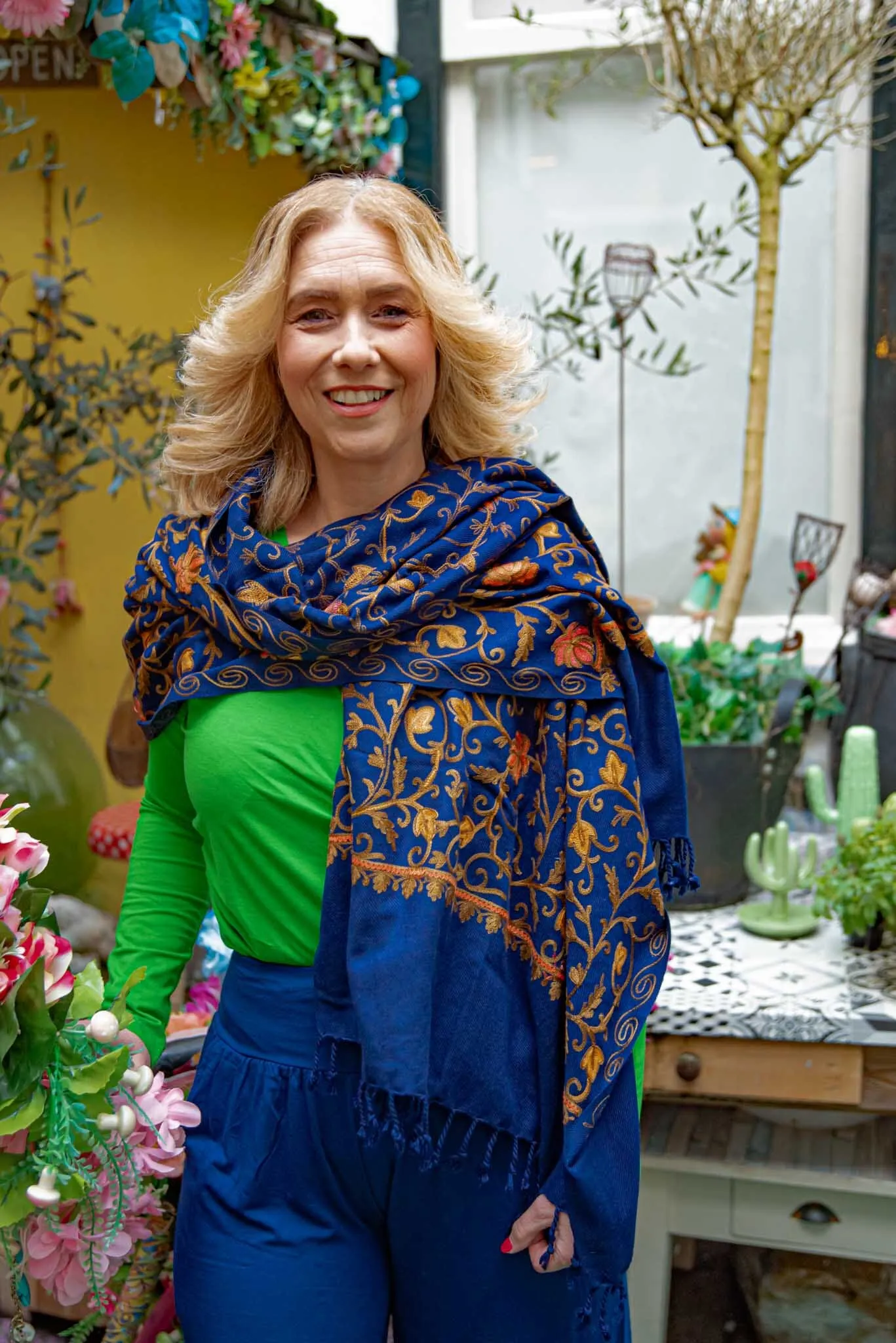 Shanila embroidery handmade scarf -Amilia