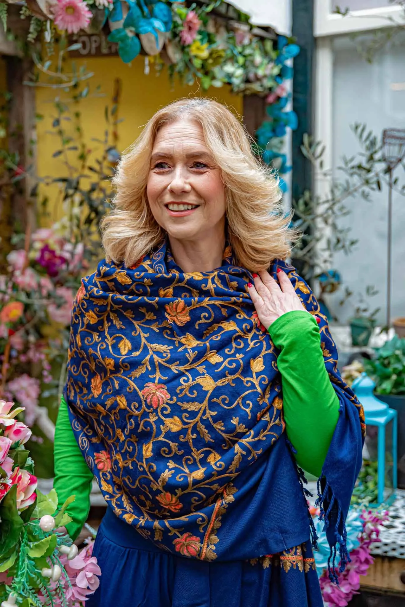 Shanila embroidery handmade scarf -Amilia