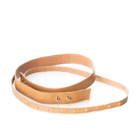 Two Lane camel leather belt
