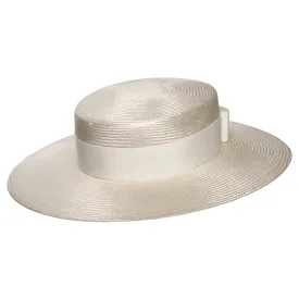 Whiteley Hats Audrey Boater Hat - Beige-Ivory