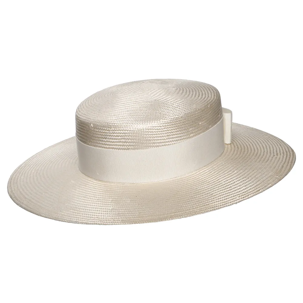 Whiteley Hats Audrey Boater Hat - Beige-Ivory