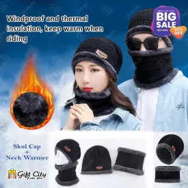 Winter Knitted Cap & Neck Warmer for Men / Women - Gift City