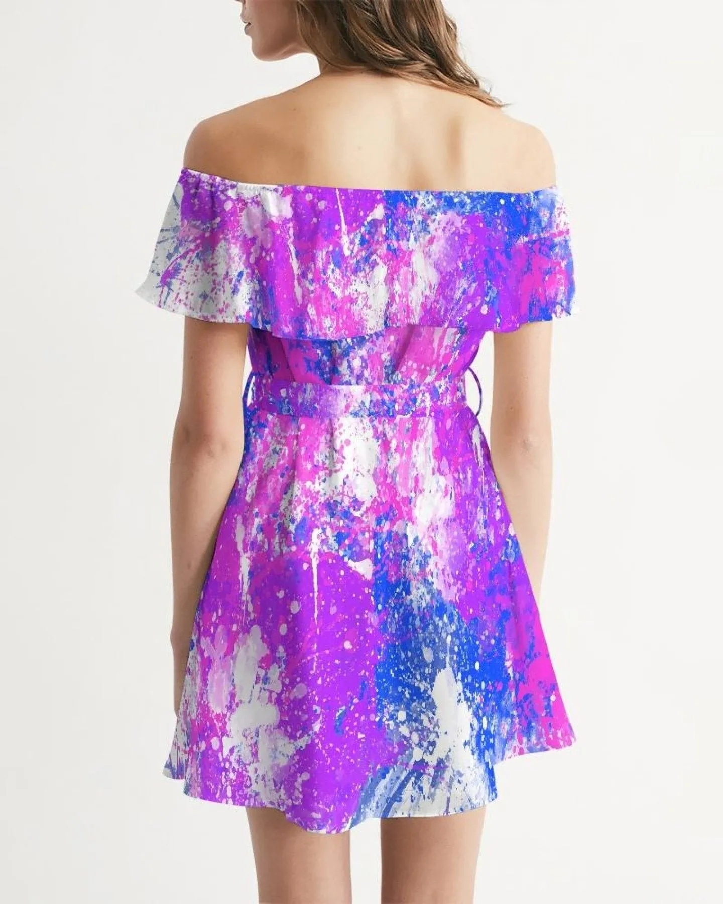 Womens Dresses, Cotton Candy Purple Style Off-Shoulder Dress