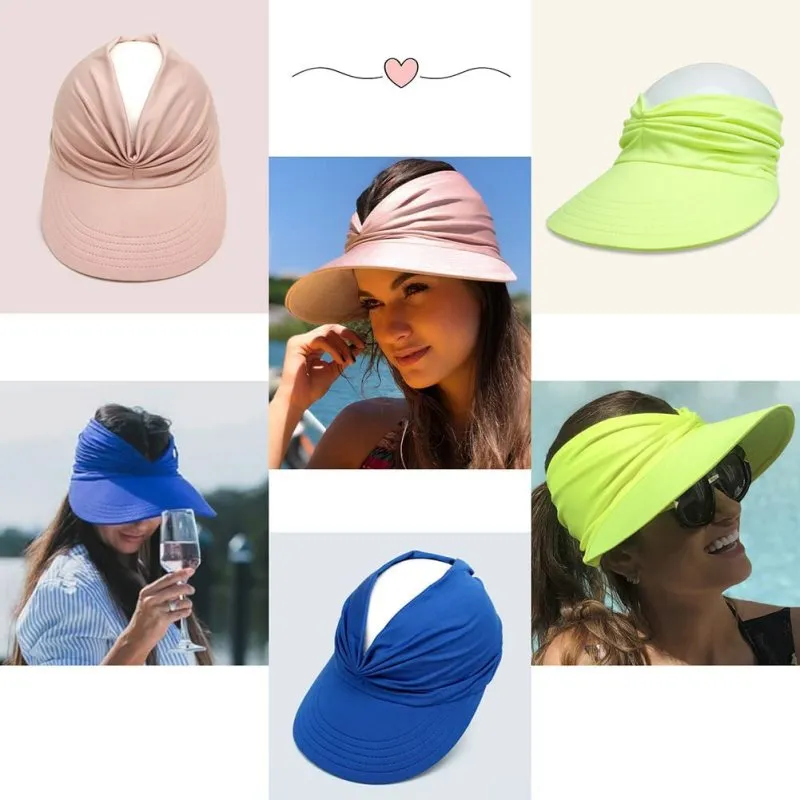 YAMEE Sun Hats for Women Wide Brim Visor UV Protection Summer Beach Hat for Women Foldable Golf Hats