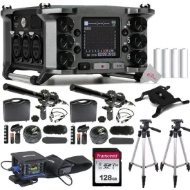 Zoom F6 6-Input / 14-Track Multi-Track Field Recorder   Two VidPro 1"Pr Shotgun Microphone Kit w/ Case and Accessories   128GB Memory Card   Zoom PCF-6 Protective Case   Two Tall Tripod